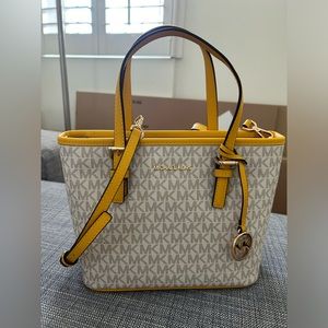 Jet Set Travel Extra-Small Logo Top-Zip Tote Bag yellow